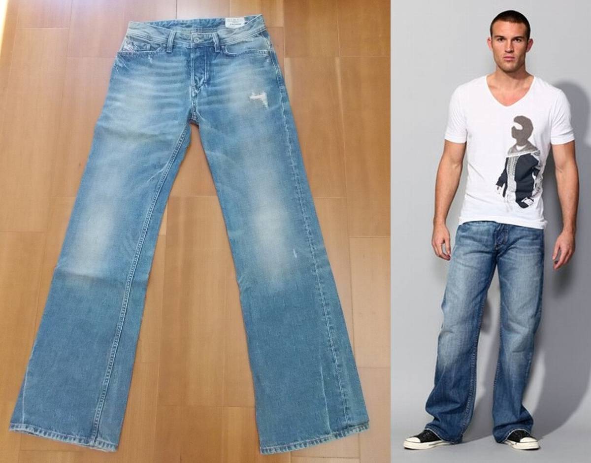 送料164円！DIESEL☆ZAGHORブーツカットジーンズディーゼルW28 