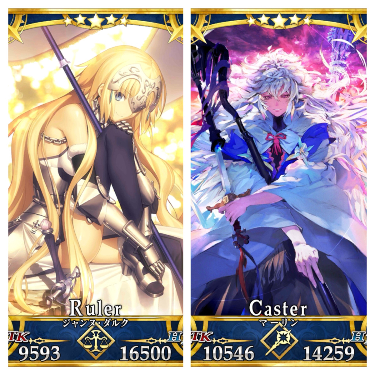 Fate/Grand Order FGO 人気☆5キャラ マーリン(キャスター)+ジャンヌ・ダルク(ルーラー)+聖晶石800↑+果実100↑ リセマラ 垢