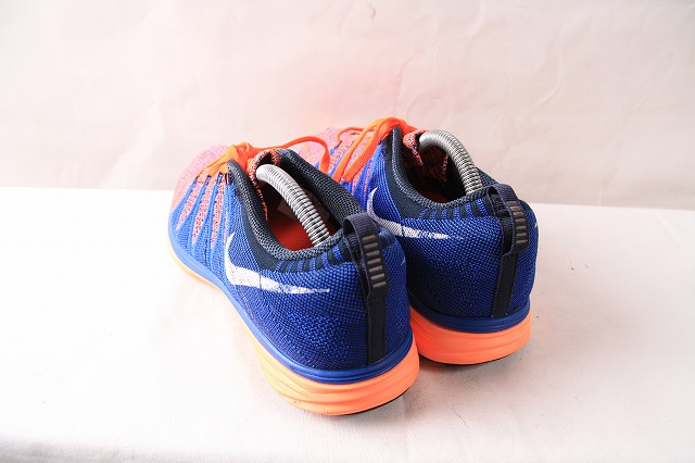 【フライニット ルナ 2】27.0cm/ FLYKNIT LUNAR 2 古着 中古　NIKE ナイキ スニーカー 青 オレンジ メンズ xx3583