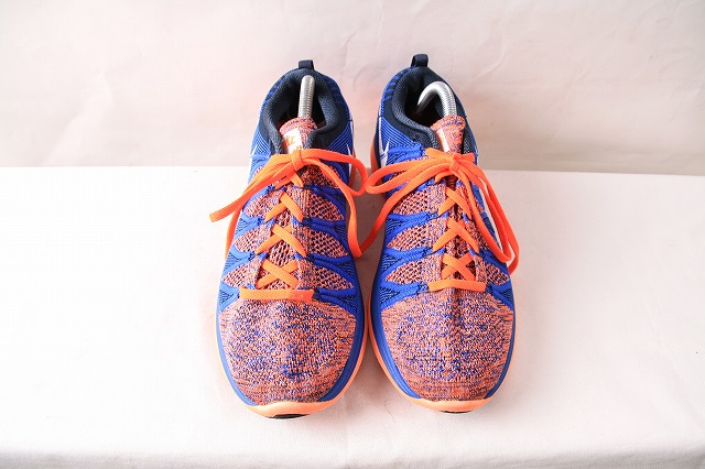 【フライニット ルナ 2】27.0cm/ FLYKNIT LUNAR 2 古着 中古　NIKE ナイキ スニーカー 青 オレンジ メンズ xx3583
