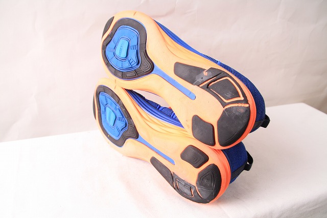 【フライニット ルナ 2】27.0cm/ FLYKNIT LUNAR 2 古着 中古　NIKE ナイキ スニーカー 青 オレンジ メンズ xx3583