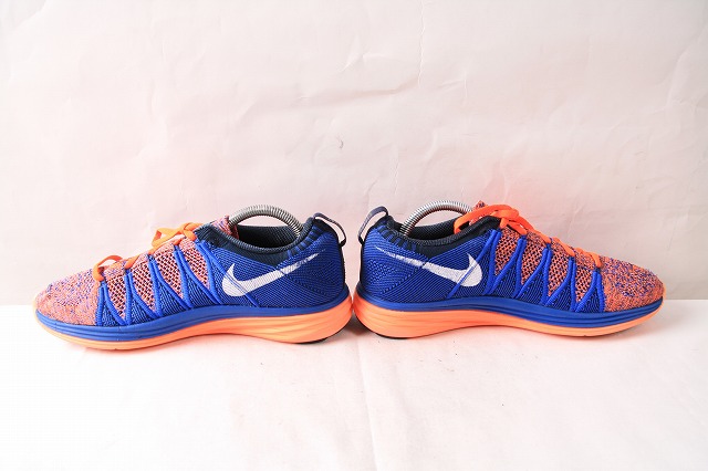 【フライニット ルナ 2】27.0cm/ FLYKNIT LUNAR 2 古着 中古　NIKE ナイキ スニーカー 青 オレンジ メンズ xx3583