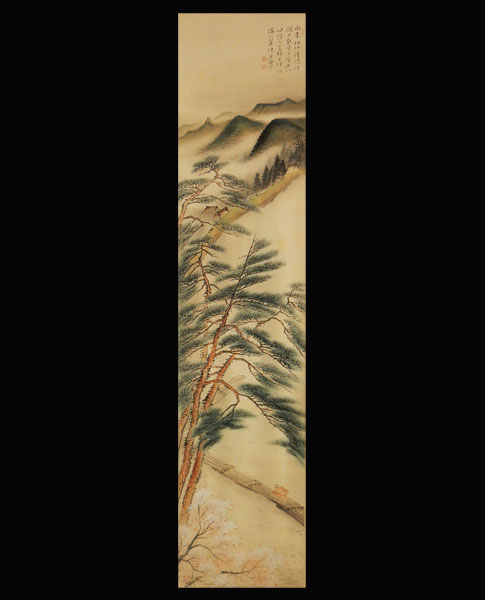 真作谷文晁⁄竹之図⁄横物⁄墨竹図⁄掛軸⁄名家伝来⁄AA-73 [真作・古画]◇谷