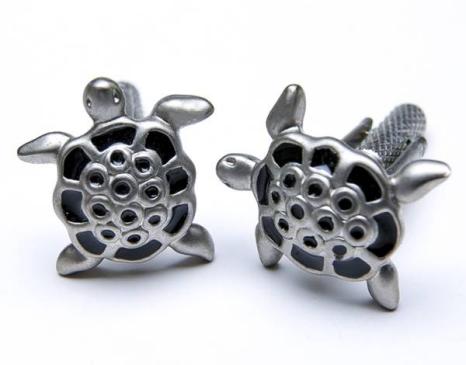 ★カフスボタン亀タートル亀です Onyx CK24 Tortoise