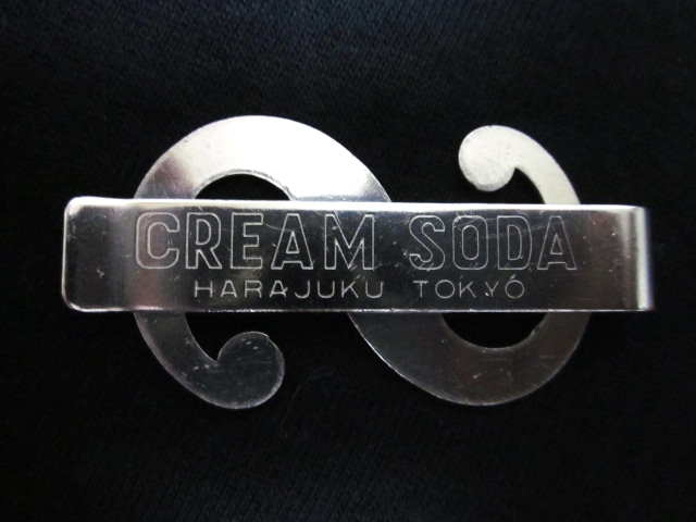 ★ 80年代 当時もの Cream Soda クリームソーダ ＄型 マネークリップ ブラック キャッツ