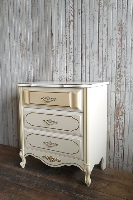 アンティークKEMP FURNITURE 社製ミルクペイントチェストUSAキャビネットテーブルビンテージデスク収納ディスプレイシャビーガーリーラック