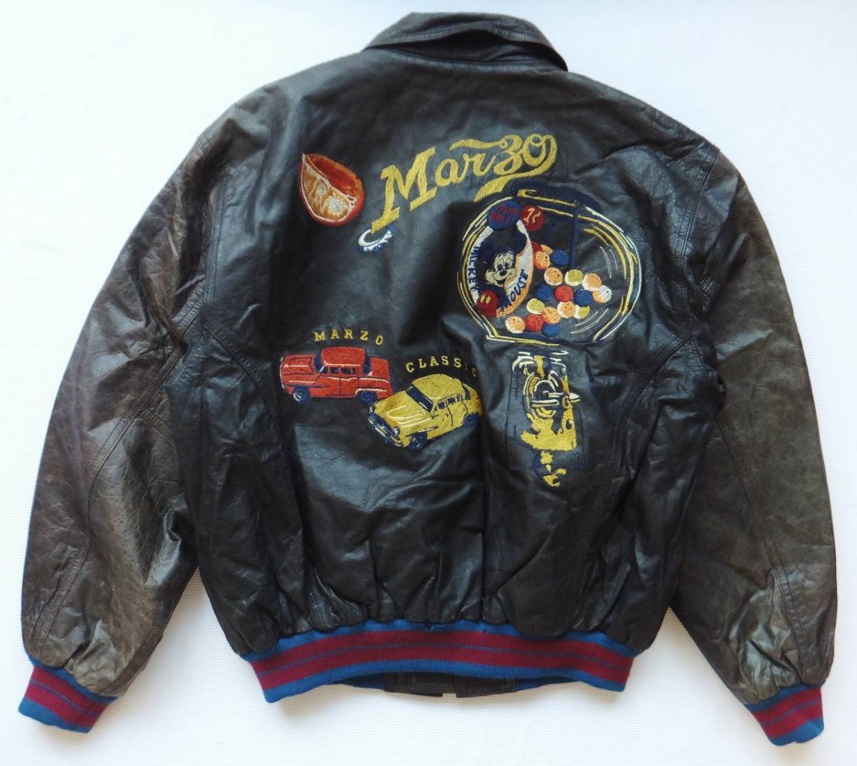 マルソ MARZO オールレザー スタジャン ミッキーマウス クラシックカー 