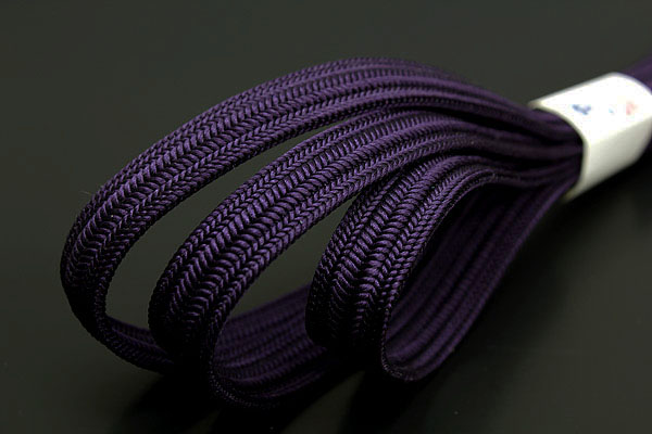 【京都きもの.com】 翠嵐工房 柿しぶ染 綾竹組 帯〆 茄子紺 14