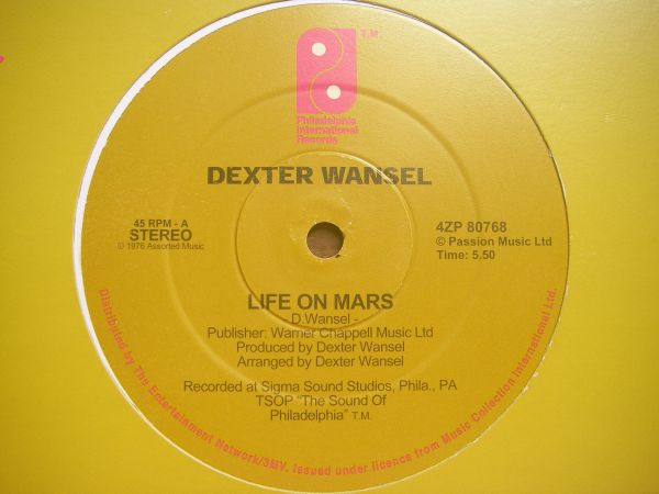 スペーシーディスコ Dexter Wansel - Life On Mars /Philadelphia International/4ZP 80768/Loft/Danny Krivit/DJ Harvey 12” UK REISSUE