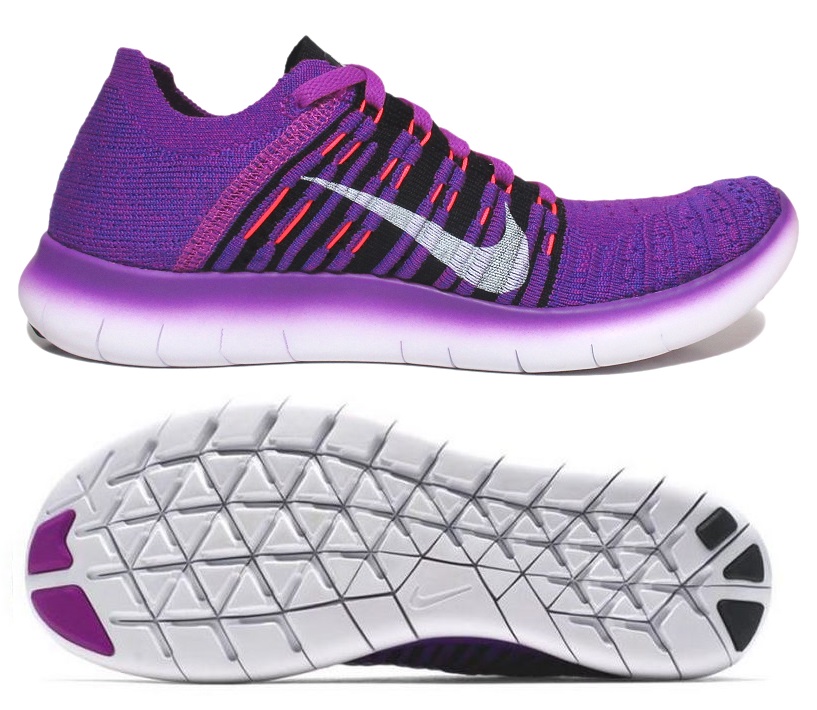 NIKE WMNS FREE RN FLYKNIT 紫/黒 23.5cm ナイキ ウィメンズ フリー ラン フライニット パープル 831070-501