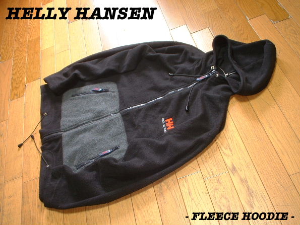 HELLY HANSENフリースフーディ黒ブラックxグレーLへリーハンセン