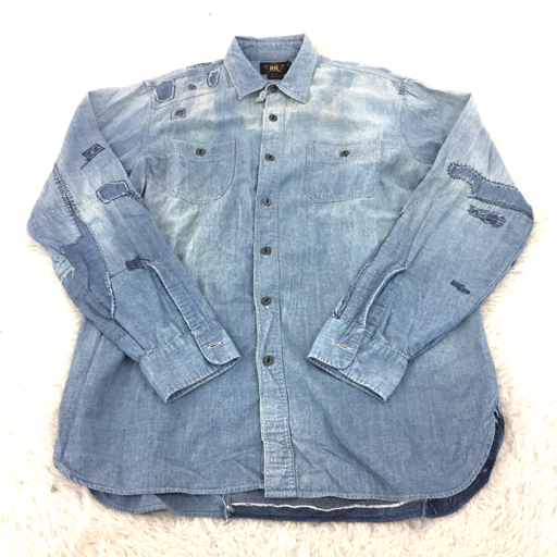 RRL ダブルアールエル ラルフローレン デニム 長袖シャツ メンズ L 