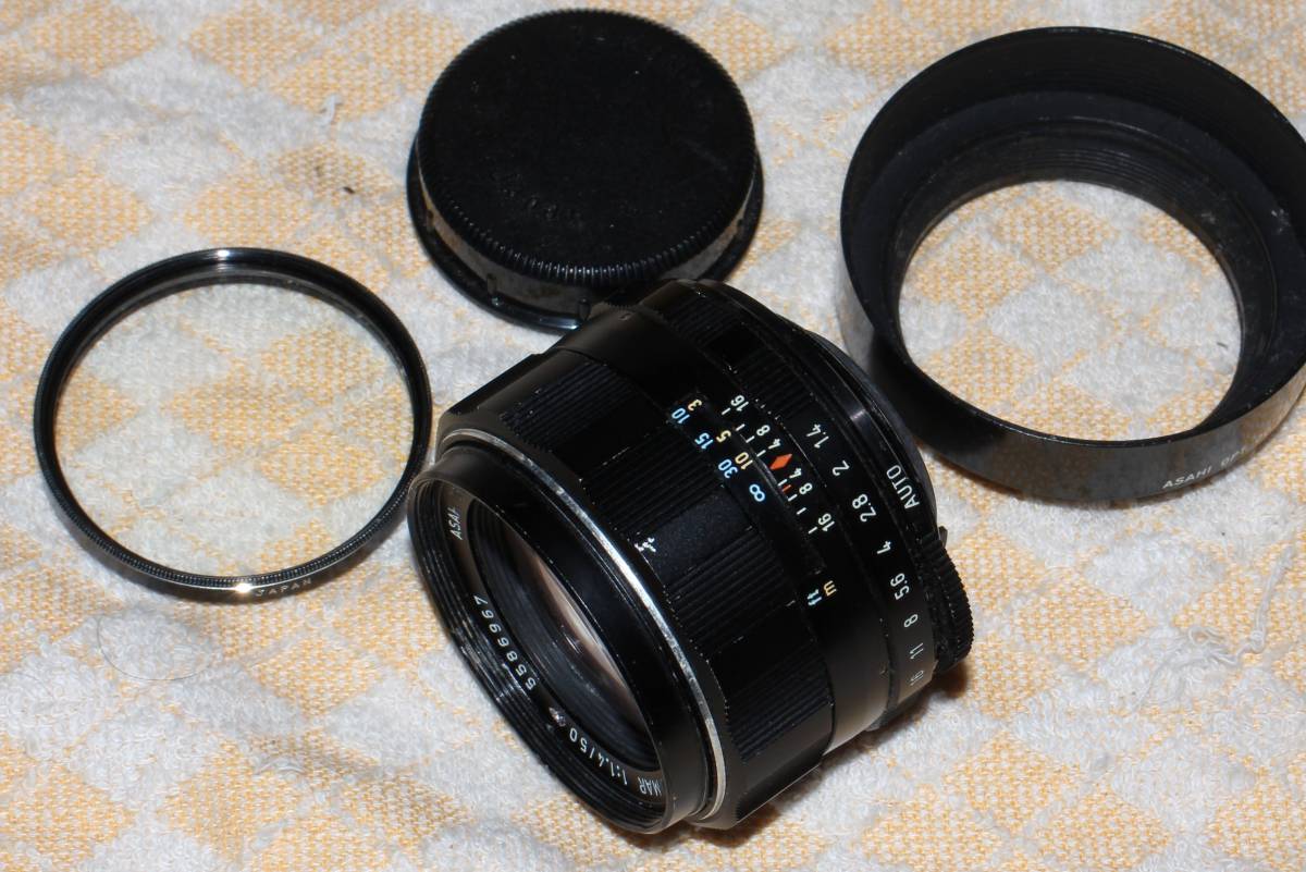 ペンタックス SMCタクマー PENTAX SMC TAKUMAR 50mm F1.4 前期型 M42マウント フード付