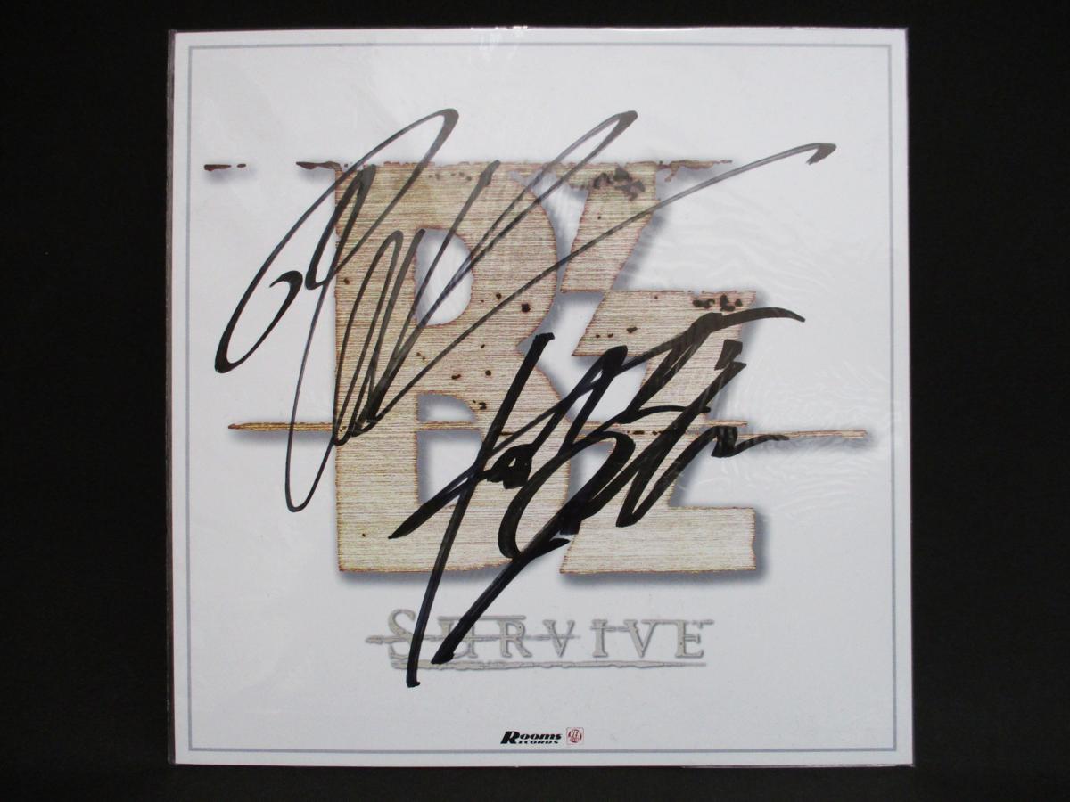 B'z サイン色紙　survive B'z SURVIVE 直筆サイン色紙【中古】 B