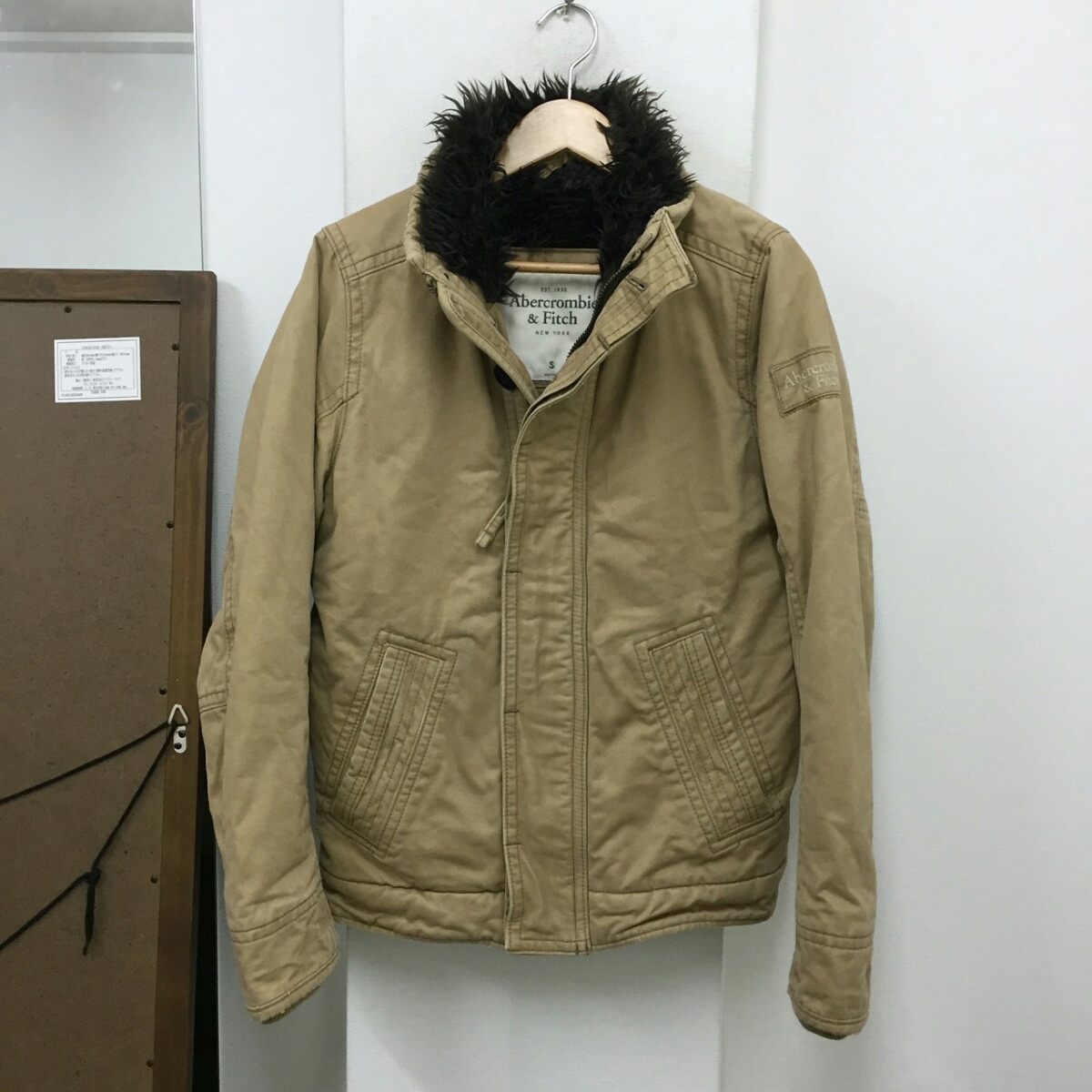アバクロンビー＆フィッチ 裏ボア ジャケット S ベージュ A&F 