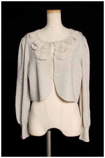 TO BE CHIC　ビーズ装飾フリルニットボレロ[LKNO40409]