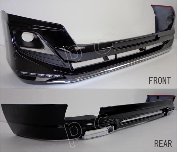 ランド クルーザー プラド GRJ150W GRJ151W TRJ150W GDJ150W GDJ151W 中期 フロント リア バンパー リップ スポイラー メッキ グリル 黒 ⑤