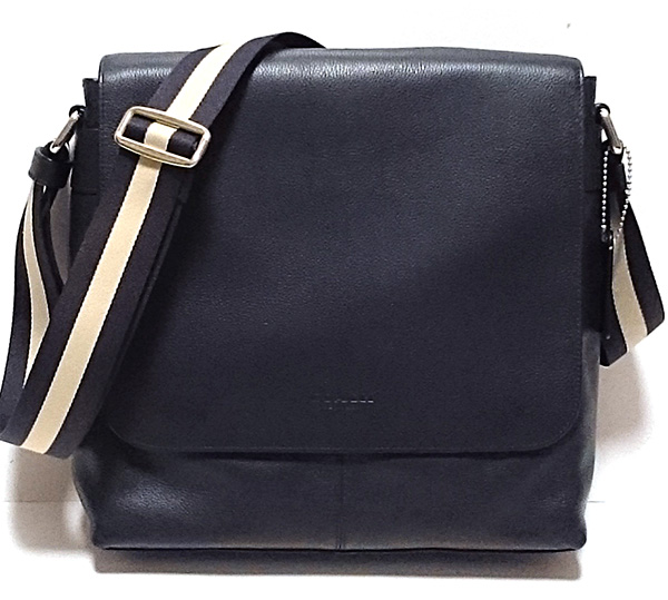 極美品★COACH／コーチ レザーショルダーバッグ◆濃紺色 F72362