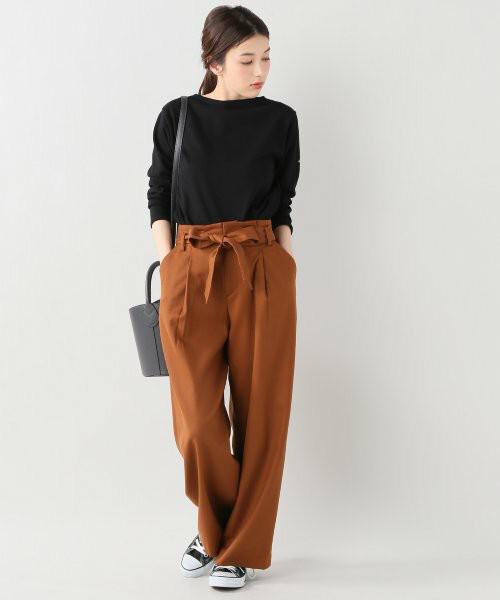 美品定価14040円SLOBEIENAスローブイエナハイカウントフラノワイドパンツ