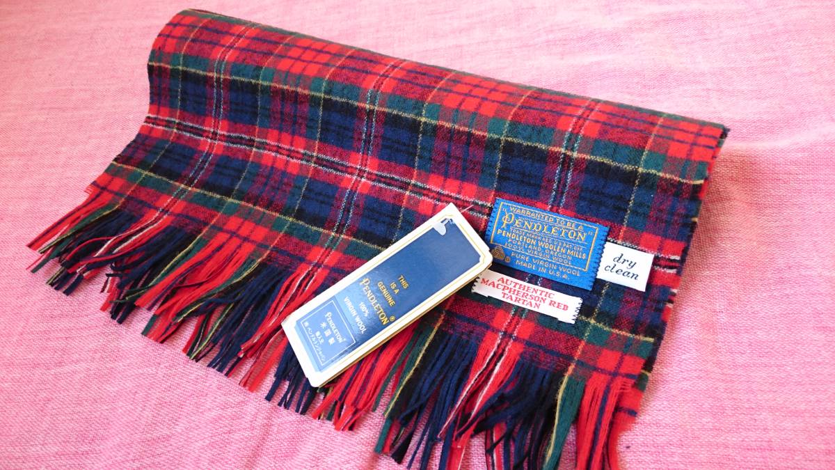 PENDLETON ペンドルトン　ウールマフラー　USA製 USA製 PENDLETON ペンドルトン☆ウール チェック マフラー アメリカ製