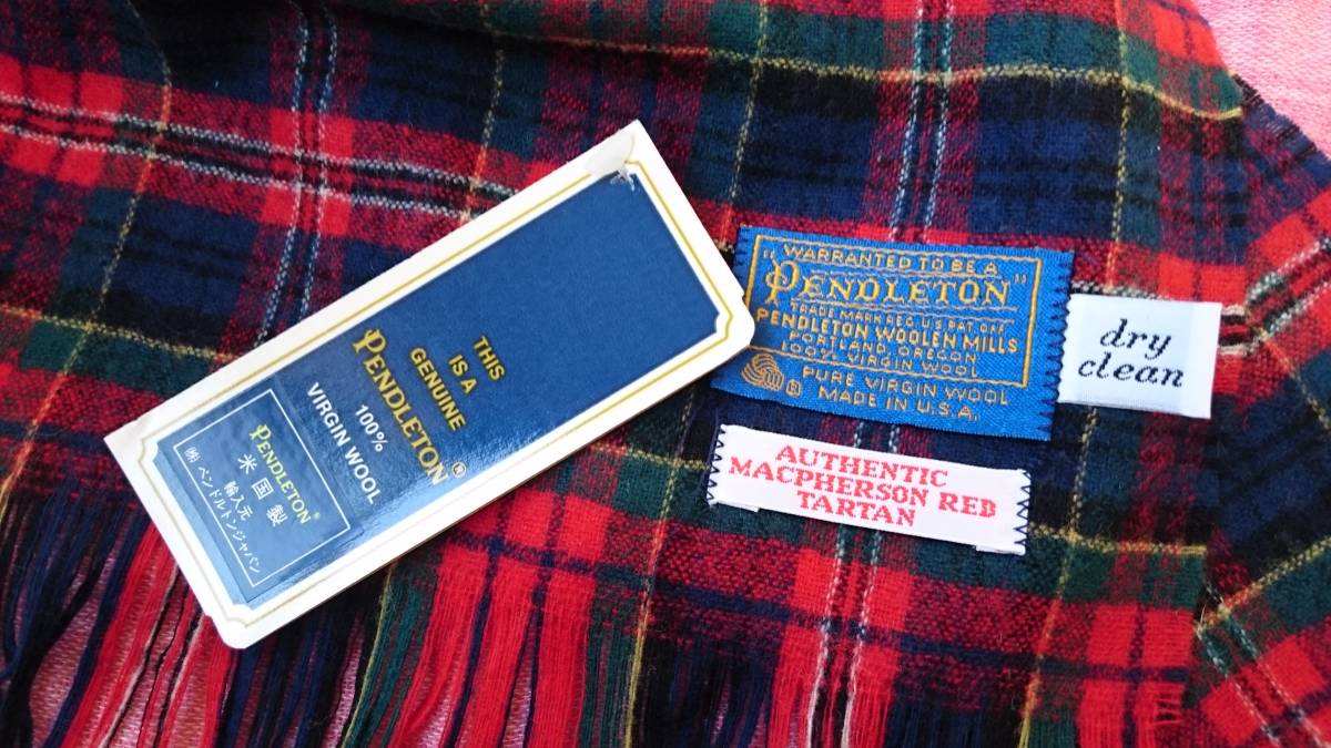 USA製 PENDLETON ペンドルトン☆ウール チェック マフラー アメリカ製