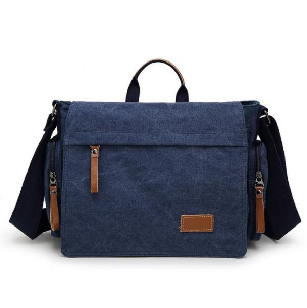 0324/6.4斜め掛け かばん A4 サイズ 通学 メンズ レディース バッグ 帆布 ショルダーバッグ★ブルー★_1