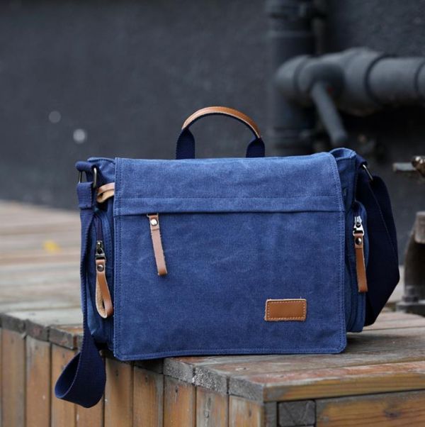 0324/6.4斜め掛け かばん A4 サイズ 通学 メンズ レディース バッグ 帆布 ショルダーバッグ★ブルー★_2