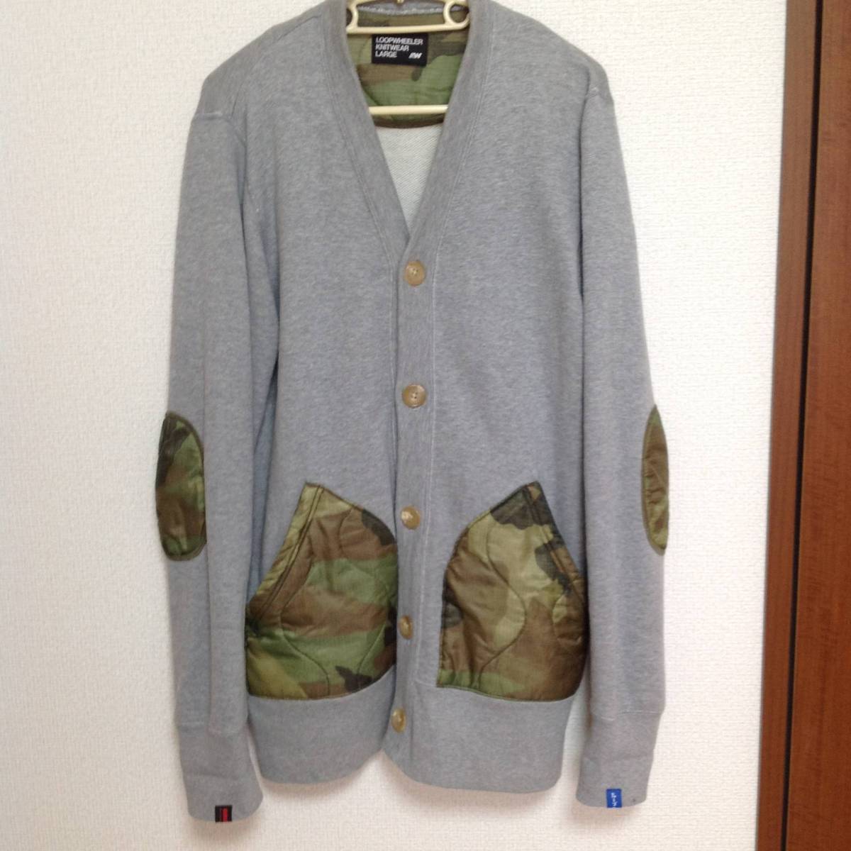 LOOPWHEELER BRIEFING キルティング カーディガン L LOOPWHEELER×BRIEFING / ループウィラー×ブリーフィング Lサイズ