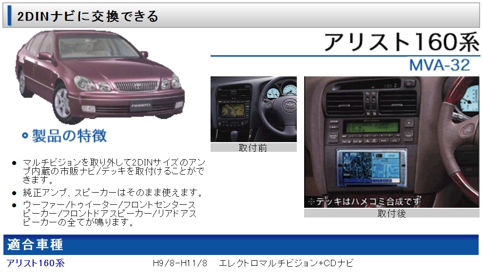 Beat-Sonic JZS160系 JZS161 16アリスト前期 マルチビジョンアダプター