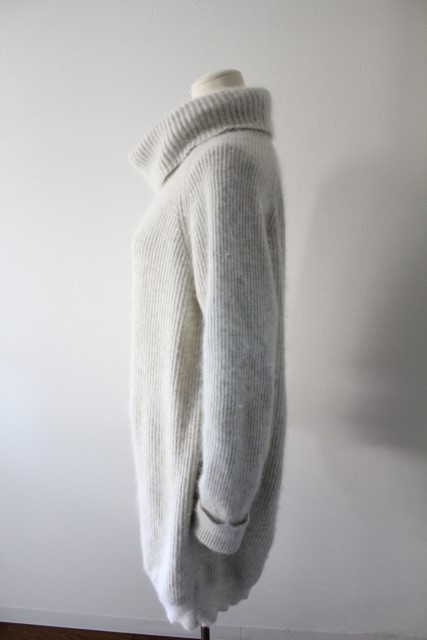 アダムエロペ Adam et Rope ニットワンピース セーター アンゴラ混 タートルネック ライトグレー 38