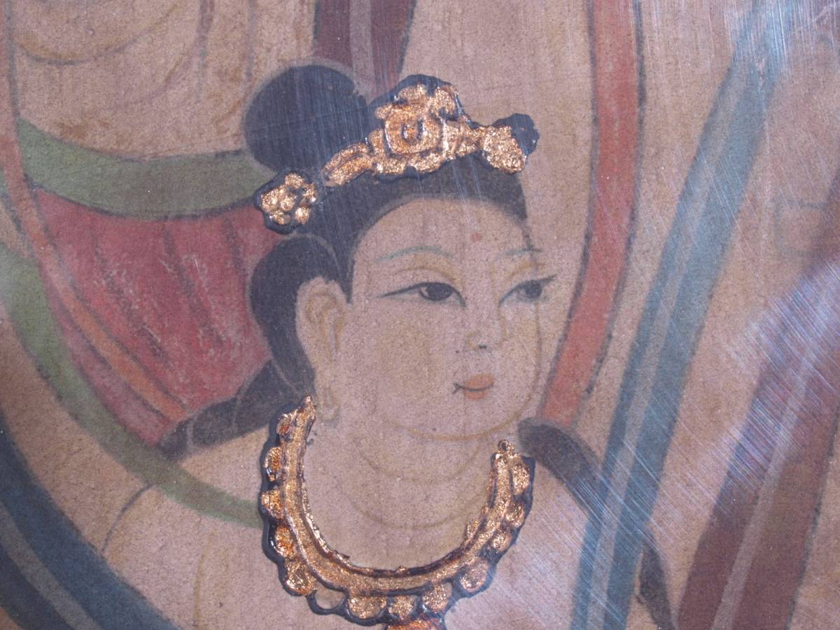 骨董市　掘り出し品中国唐時代　敦煌莫高窟壁画 人物像 発掘品AK1788 骨董市 掘り出し品中国唐時代 敦煌莫高窟壁画 人物像 発掘品AK1788