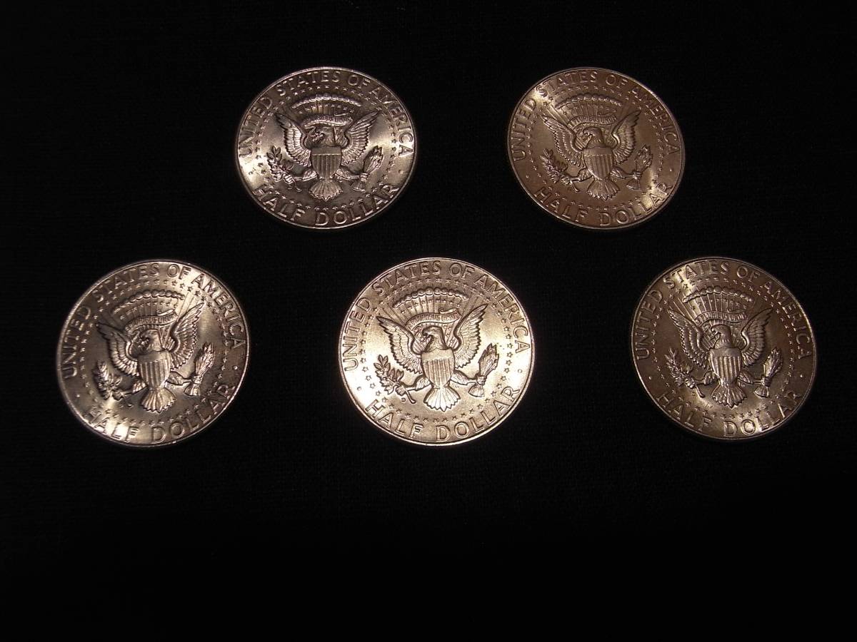 ケネディ　コイン　ハーフダラー　１９６４　銀貨　５枚