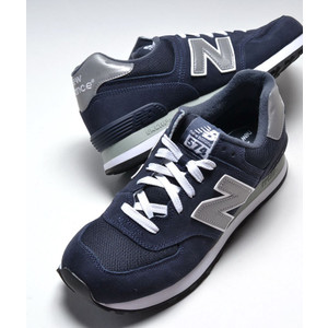 新品 New Balance ニューバランス メンズ スニーカー M574NN 人気のネイビー♪　26.5E　 紺/銀 スエードクリーナー 切手可