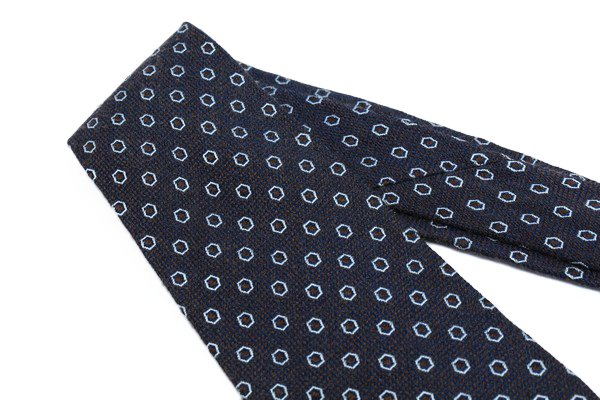 ERMENEGILDO エルメネジルドゼニア【美品】ネクタイ 1円スタート Ermenegildo Zegna ドット柄 高級伊製 茶 × 青 伊製 イタリア製 ZEGNA エルメネジルドゼニア イタリア製USED ブランド