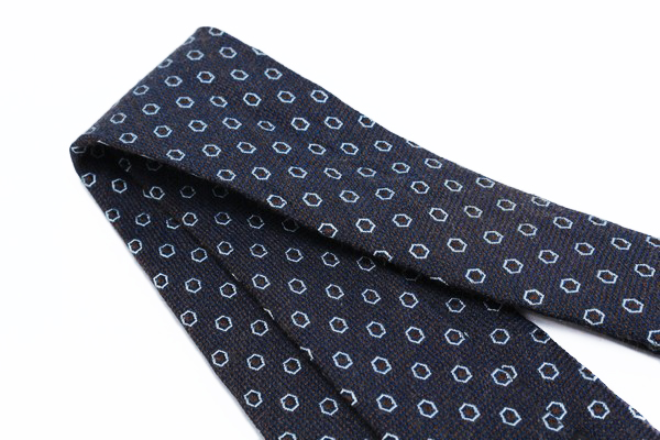 ERMENEGILDO エルメネジルドゼニア【美品】ネクタイ 1円スタート Ermenegildo Zegna ドット柄 高級伊製 茶 × 青 伊製 イタリア製 ZEGNA エルメネジルドゼニア イタリア製USED ブランド