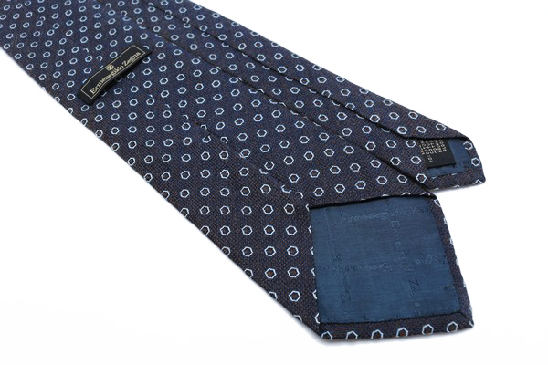 ERMENEGILDO エルメネジルドゼニア【美品】ネクタイ 1円スタート Ermenegildo Zegna ドット柄 高級伊製 茶 × 青 伊製 イタリア製 ZEGNA エルメネジルドゼニア イタリア製USED ブランド