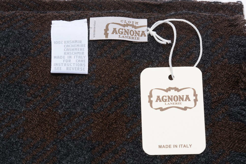 新品 2.5万 AGNONA ストール/マフラー チェック柄/カシミヤ100