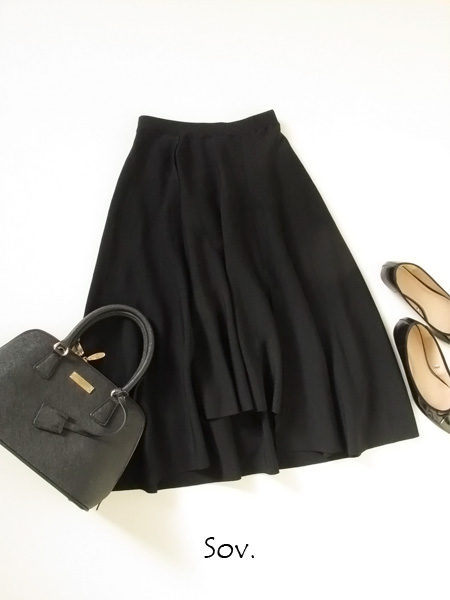 799*ダブルスタンダードクロージング Sov. 変形 ニットフレアスカート