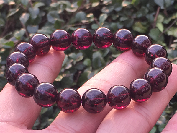 SL12 天然石★10Aワイン色ロードライトガーネット★ブレス10.2-10.5mm