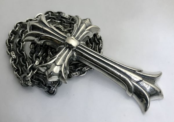クロムハーツ/ダブルクロスペンダント/large/90g/50cmペーパーチェーン付き！インボイス