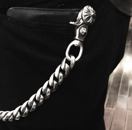 クロムハーツクロスボールラージウォレットチェーンアンカーポスト■ツークリップシカゴスクリューボタンリペアジャンク品カスタム非買品