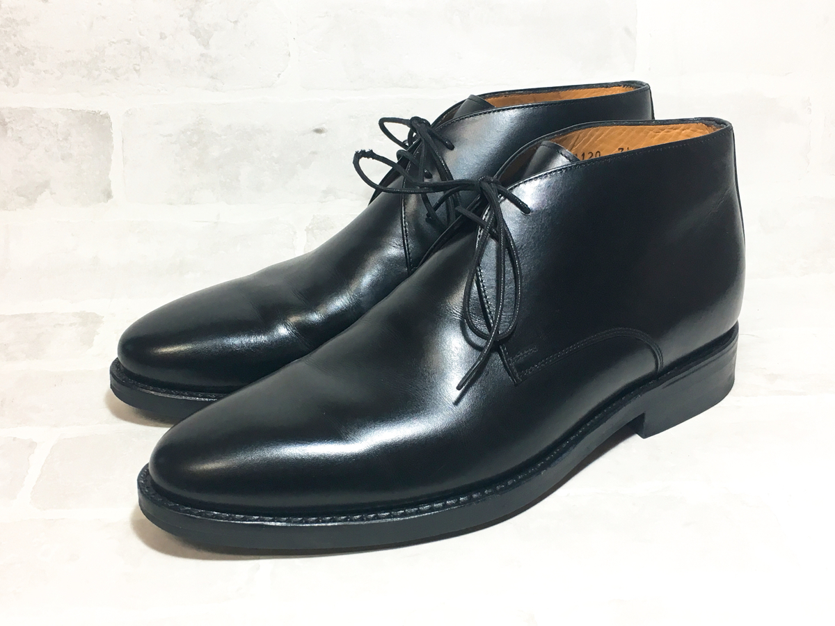 数回着【極美品】ジャランスリワヤ/JALAN SRIWIJAYA/最高級/チャッカブーツ/ビジネスシューズ/黒/7.5（26cm）/REGAL/スコッチグレイン Jalan Sriwijaya | メンズ ギリーシューズ スタッフのリアルセレクト
