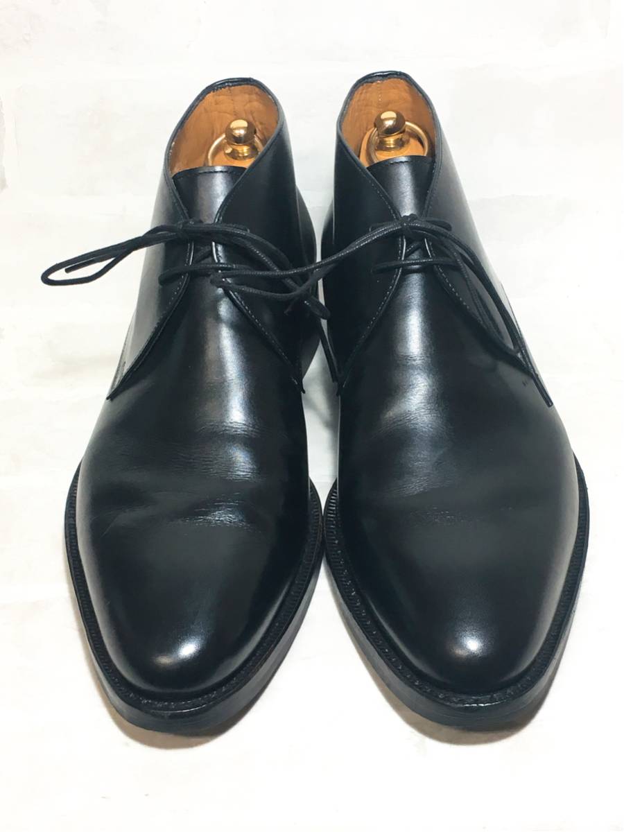 数回着【極美品】ジャランスリワヤ/JALAN SRIWIJAYA/最高級/チャッカブーツ/ビジネスシューズ/黒/7.5（26cm）/REGAL/スコッチグレイン Jalan Sriwijaya | メンズ ギリーシューズ スタッフのリアルセレクト
