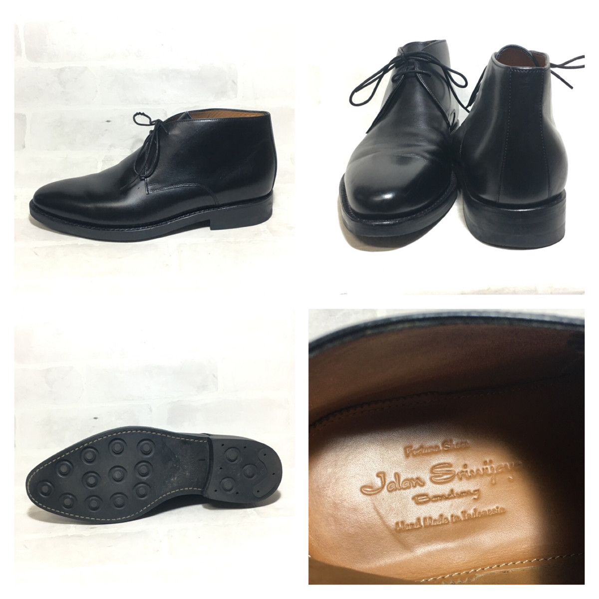 数回着【極美品】ジャランスリワヤ/JALAN SRIWIJAYA/最高級/チャッカブーツ/ビジネスシューズ/黒/7.5（26cm）/REGAL/スコッチグレイン Jalan Sriwijaya | メンズ ギリーシューズ スタッフのリアルセレクト