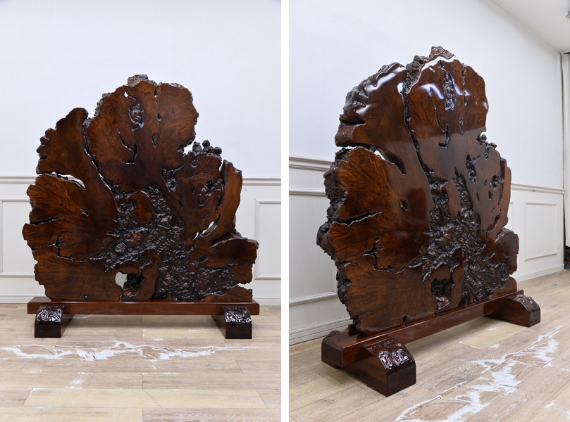 DR20 特大 希少 極厚8cm 重い 楓カエデ 一枚板 天然木 瘤杢 コブ 衝立  