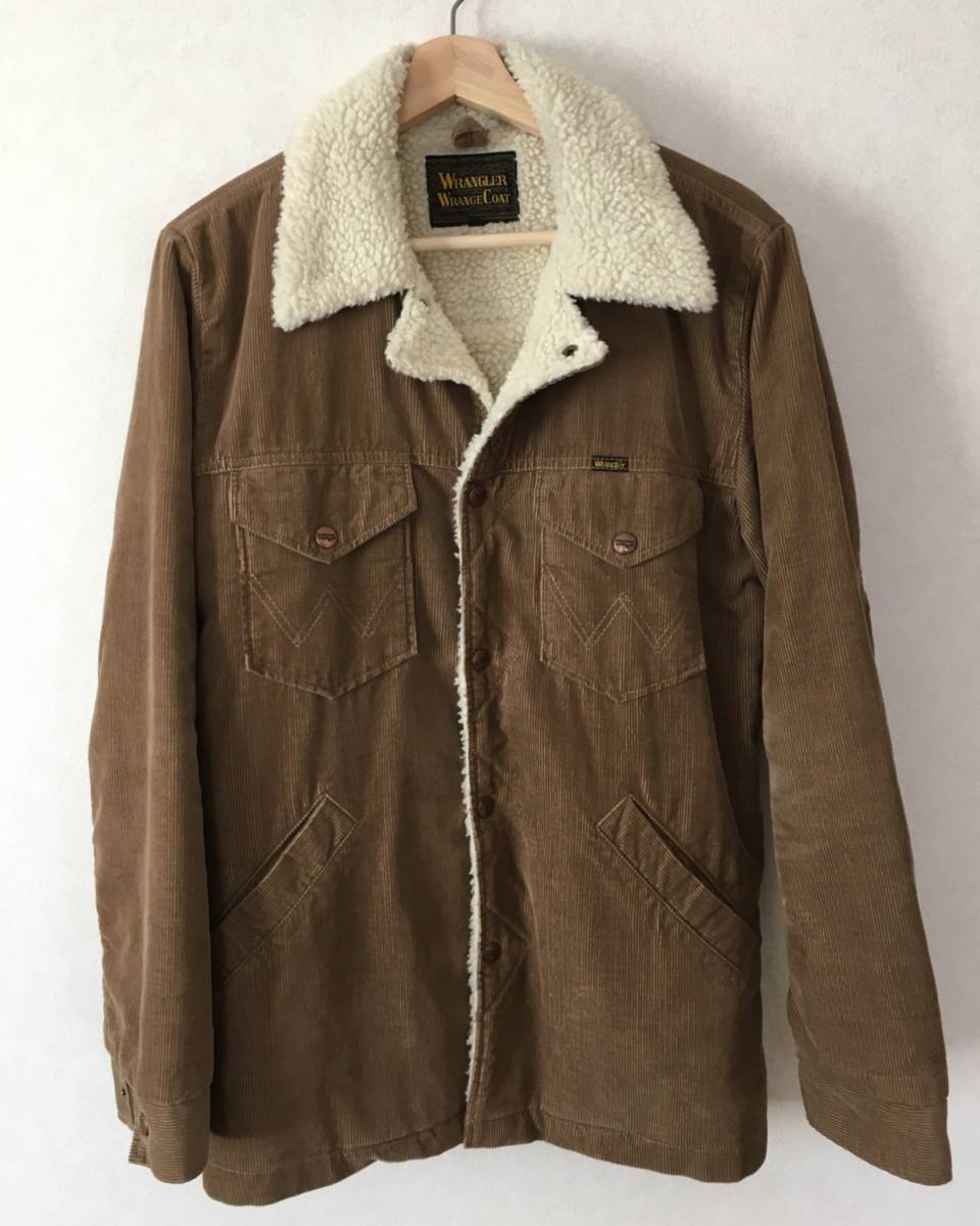 美品★Wrangler ボアランチコート ベージュ M★ラングラー コーデュロイ素材