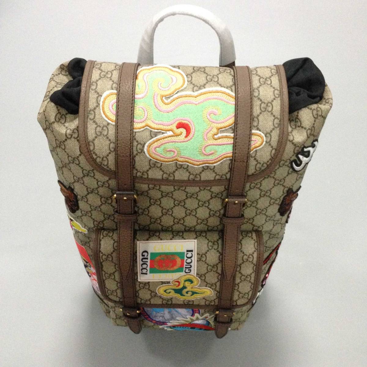 中古 男女兼用 GUCCI グッチ パックバッグ 刺繍 リュックサック グッチ 