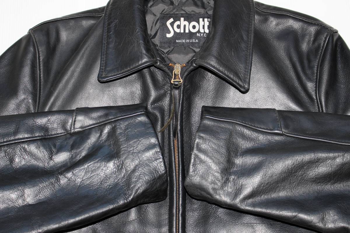 即決☆Schott ショット☆メンズ38 M USA製 レザージャケット 