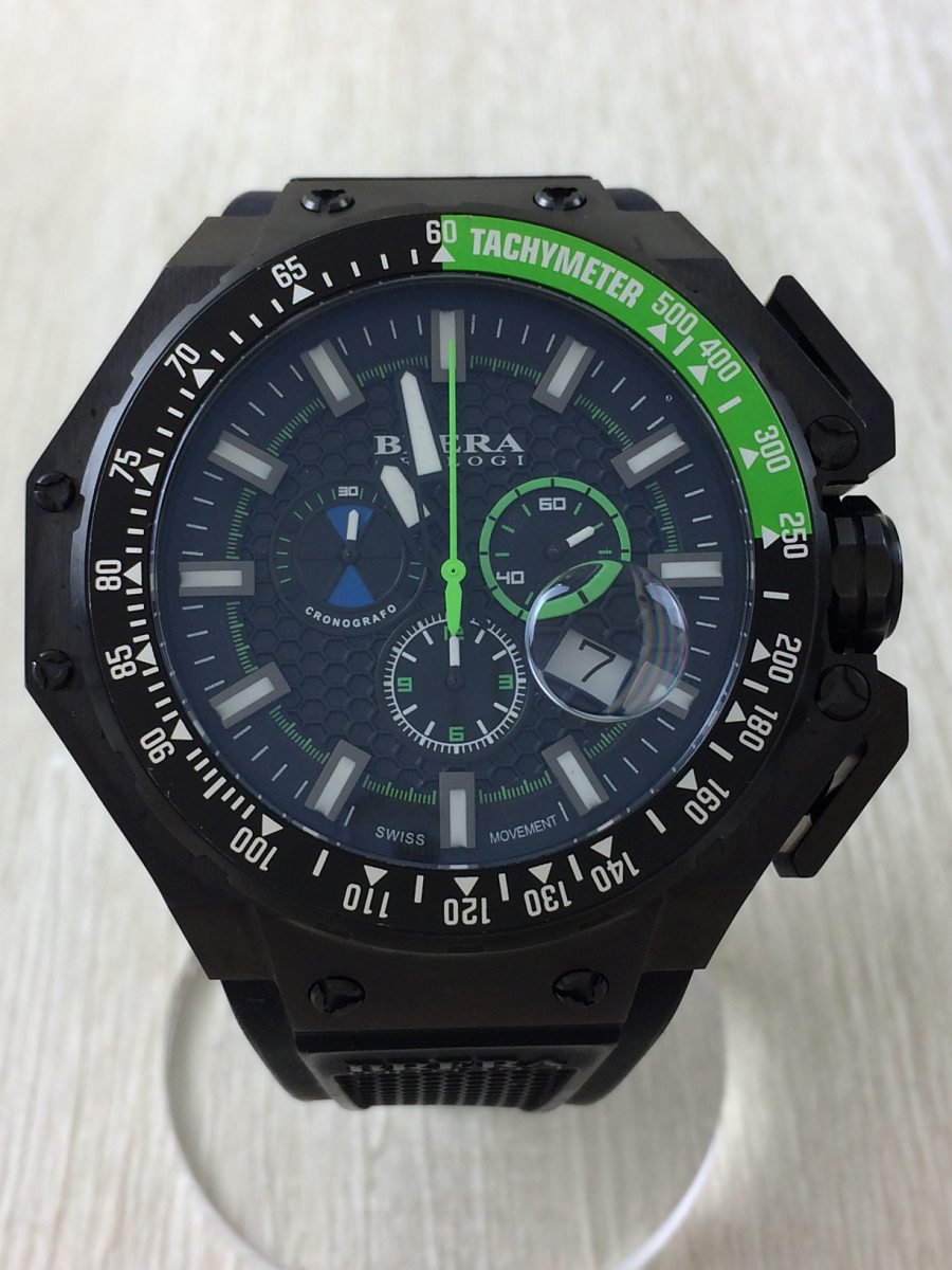 BRERA OROLOGI◇クォーツ腕時計/アナログ/ラバー/BLK/BLK/AE04 