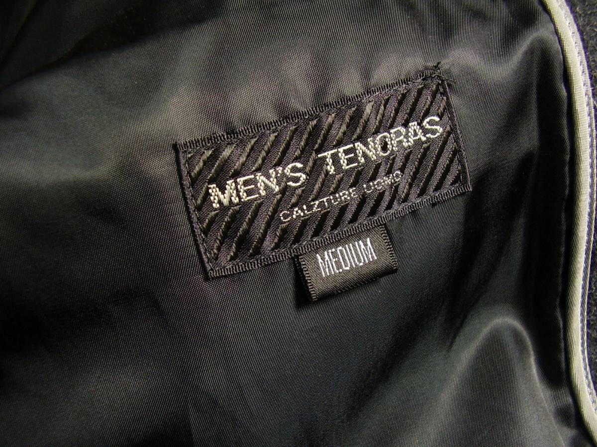 MEN'S TENORAS ロングコート 高級 ブルーフォックス混 ストライプ 楽天